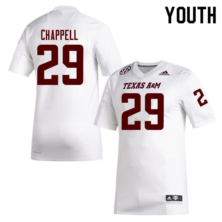 Youth #29 Tyreek Chappell Texas A&M Aggies College Football Jerseys Sale-White